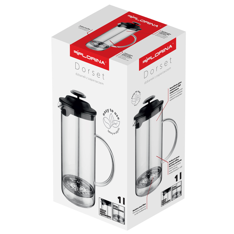 Zaparzacz szklany Florina Dorset 1000 ml