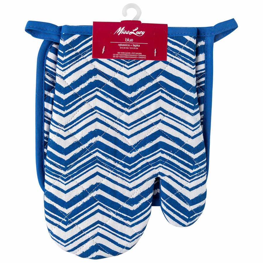 Rękawica kuchenna i łapka kuchenna Miss Lucy Blue 18x25 cm; 20x20 cm