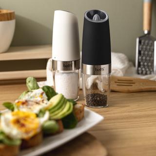 Młynek elektryczny grawitacyjny do soli i pieprzu Botti Electronic Sorento biały