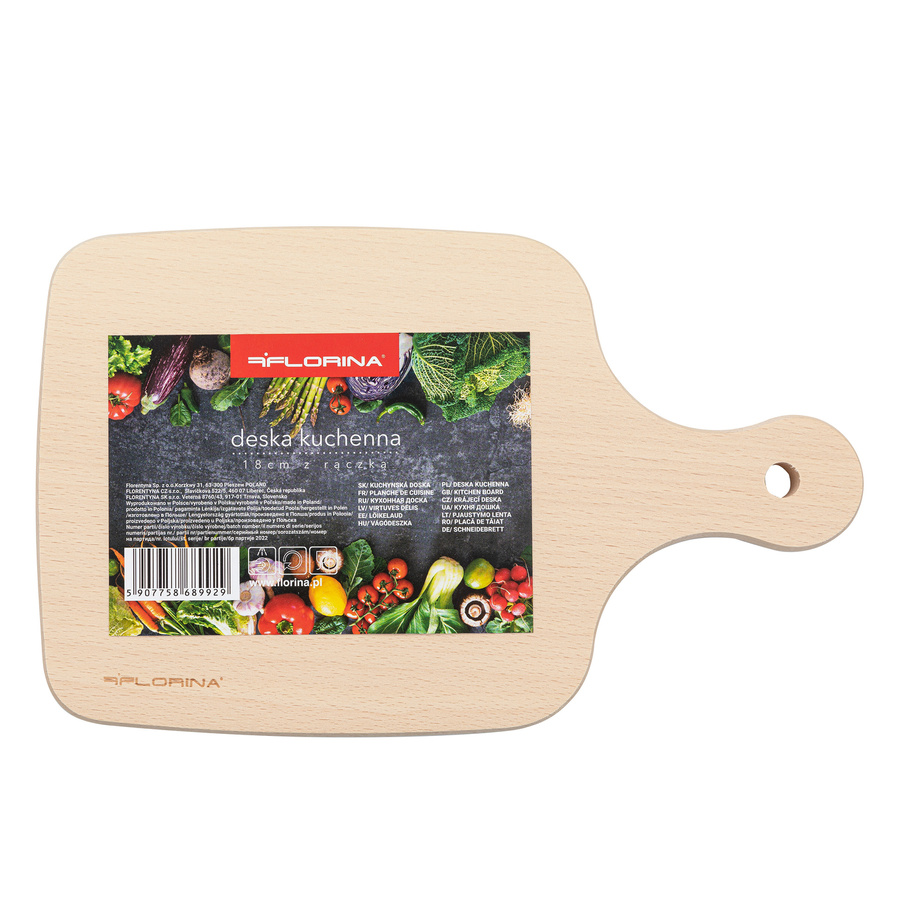 Deska kuchenna Florina drewniana 18 cm z rączką