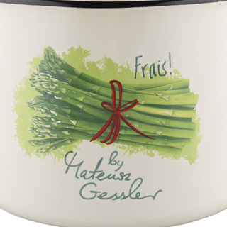 Garnek emaliowany Emalia Polska Pleszew Szparagi by Mateusz Gessler 16 cm 2,3 l