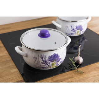 Garnek emaliowany Emalia Polska Pleszew Lavanda 22 cm 5,3 l