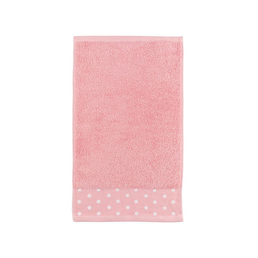 Ręcznik bawełniany Miss Lucy Kropki 30x50 cm pudrowy róż