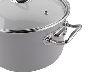 Garnek emaliowany Primario szary 16 cm 2,1l Emalia Polska Pleszew