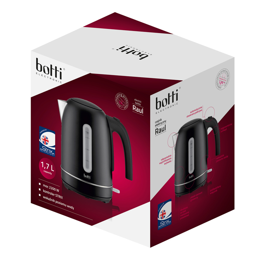 Czajnik elektryczny Botti Electronic Raul 1,7 l czarny