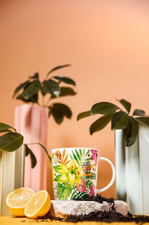 Kubek porcelanowy New Bone China Florina Hawaje 400 ml mix dekoracji