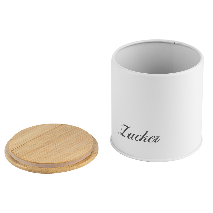 Zestaw kuchenny chlebak i 3 pojemniki – na kawę, herbatę i cukier Florina Elegant biały