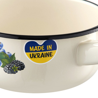 Rondel emaliowany na indukcję i gaz Emalia Polska Pleszew Borówka 16 cm 1,3 l