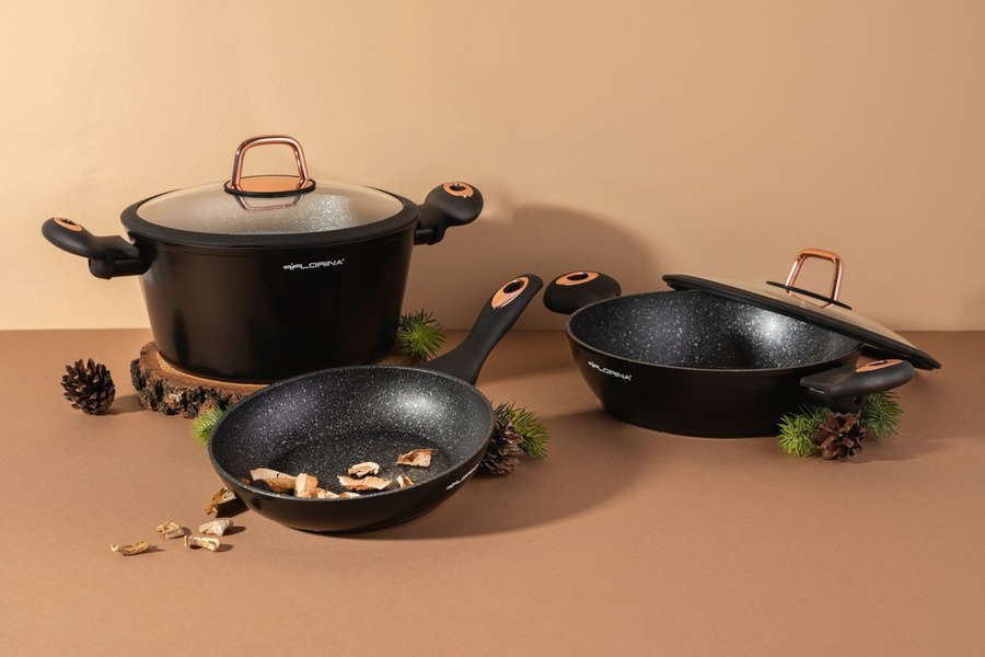 Garnek niski aluminiowy na indukcję Florina Rose 24 cm 2,5 l