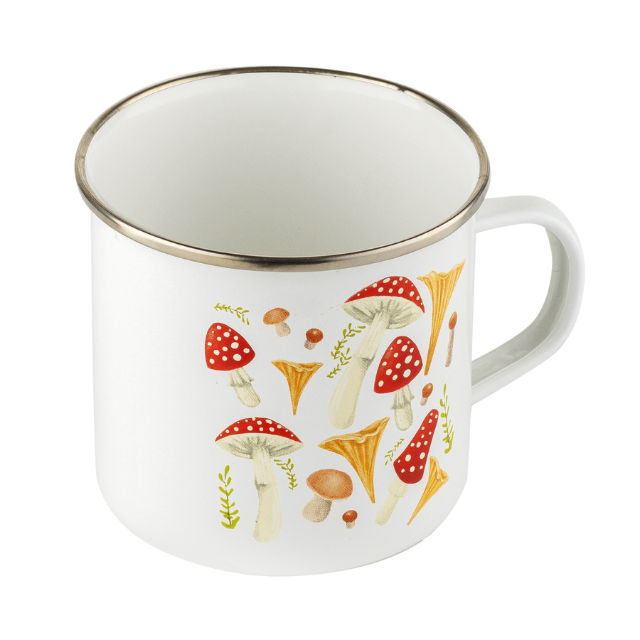 Kubek emaliowany Emalia Polska Pleszew Grzybki 9 cm 500 ml