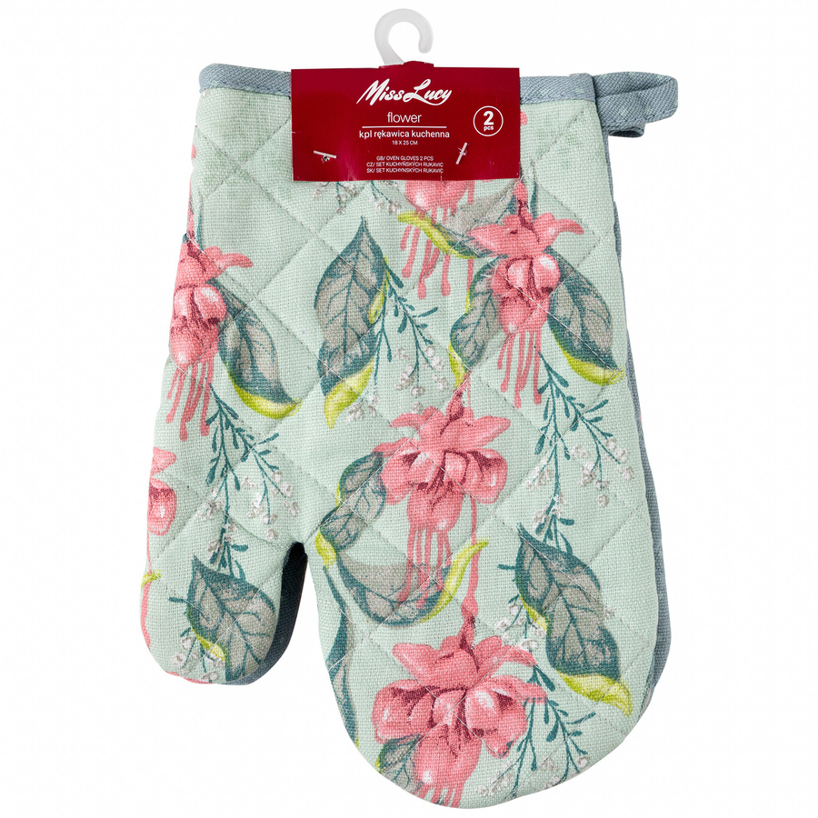 Komplet rękawic kuchennych Miss Lucy Flower 18x25 cm 2 sztuki