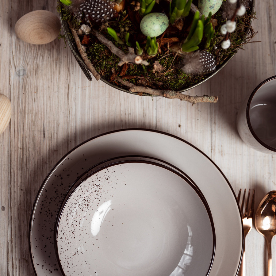 Talerz płytki ceramiczny Florina Azzuro 27 cm brązowy