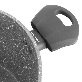 Garnek kamienny z pokrywką na indukcję i gaz Florina Lava Stone 1,6 l 18 cm szary
