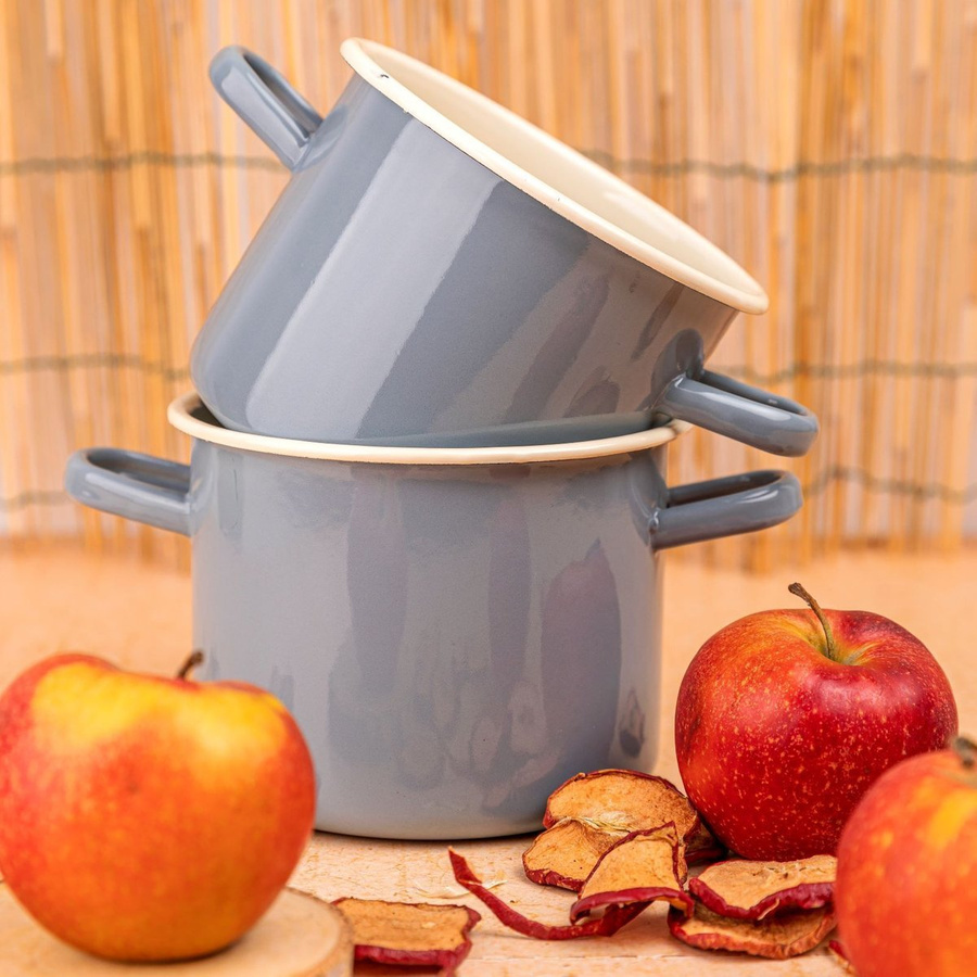 Garnek emaliowany Emalia Polska Pleszew Forte szary 10l