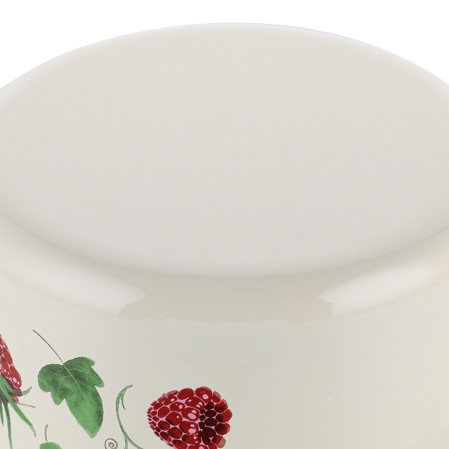 Garnek emaliowany Emalia Polska Pleszew Malina 16 cm 2 l kremowy