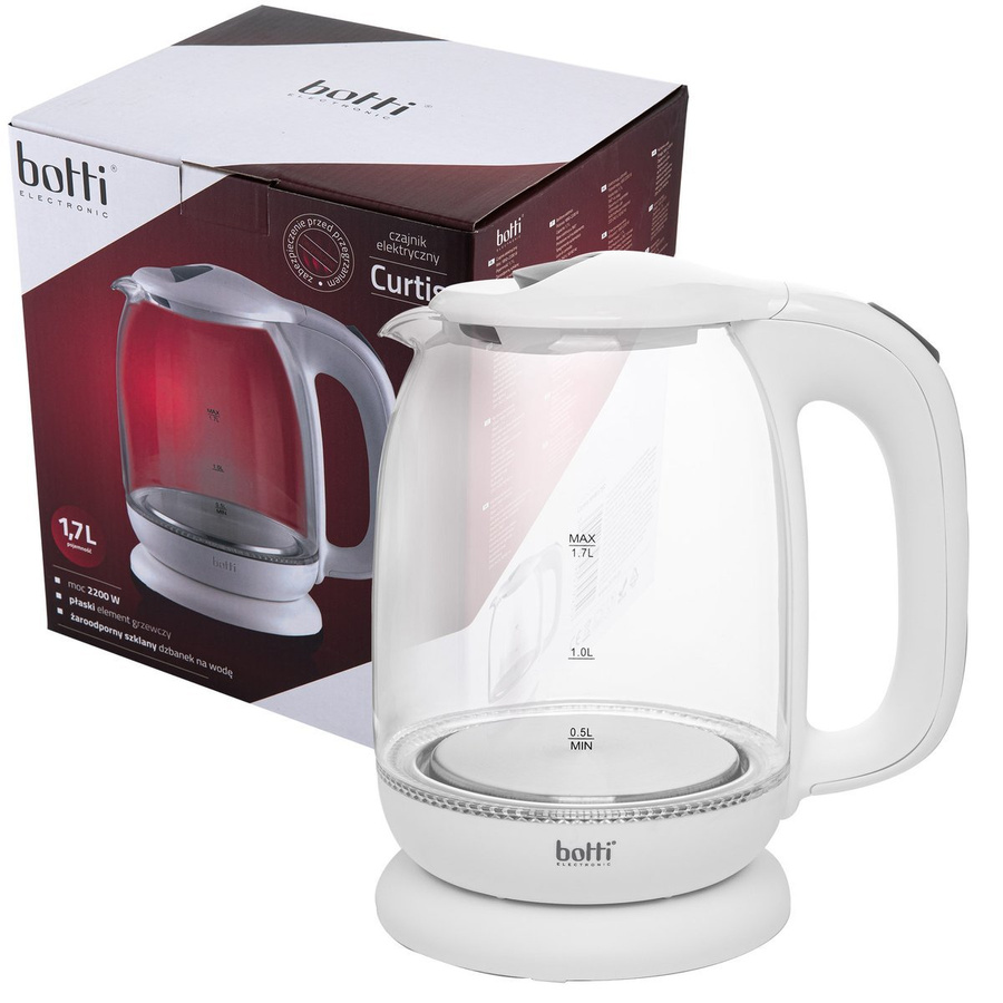 Czajnik elektryczny szklany Botti Electronic Curtis 1,7 l