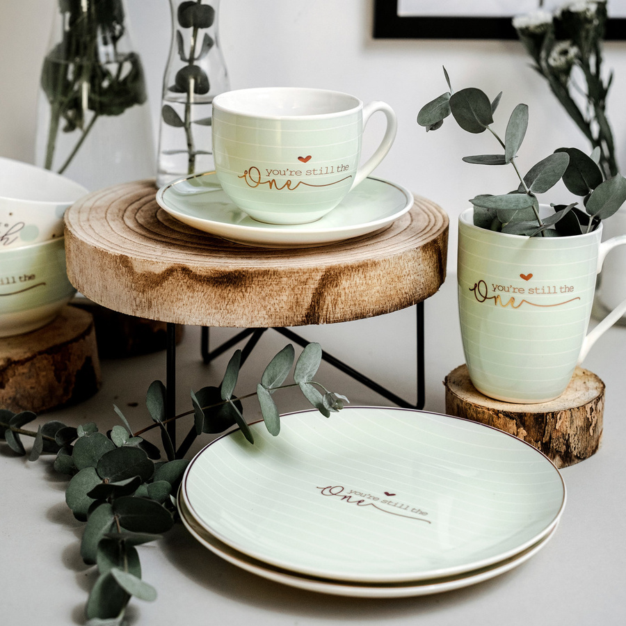 Talerz deserowy Florina Mint Dots 20 cm