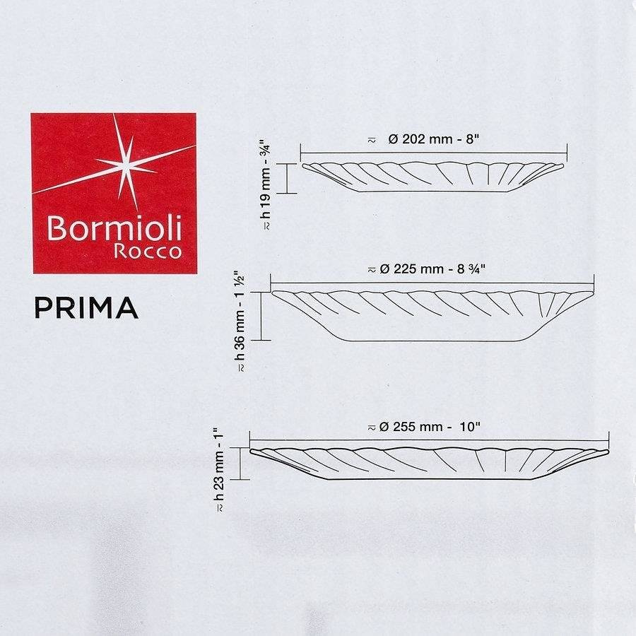 Komplet talerzy obiadowych i szklanek Bormioli Rocco Prima dla 6 osób