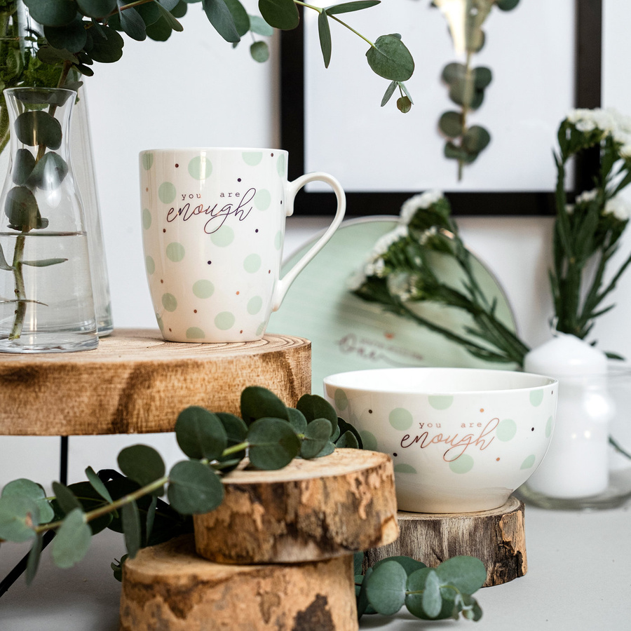 Salaterka / miseczka porcelanowa Florina Mint Dots 13 cm