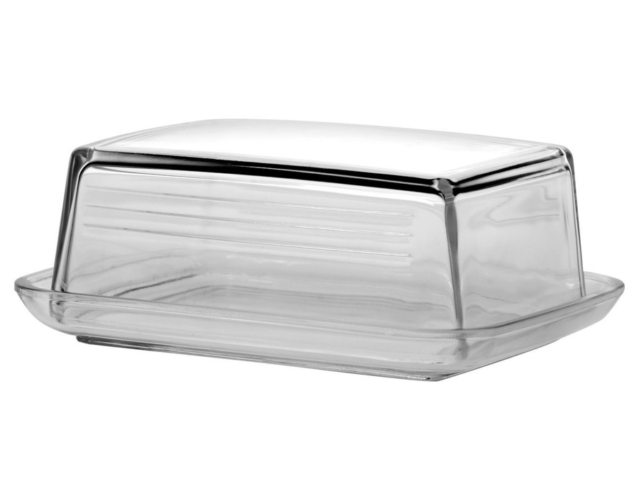 Szklana maselniczka Jasło 14,5x12 cm transparentna 