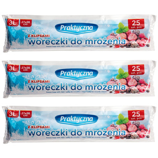 3x Woreczki do zamrażania praktyczna 3l 25szt
