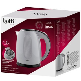 Czajnik elektryczny Botti Electronic Jacob jasnoszary 2200 W 1,7 l