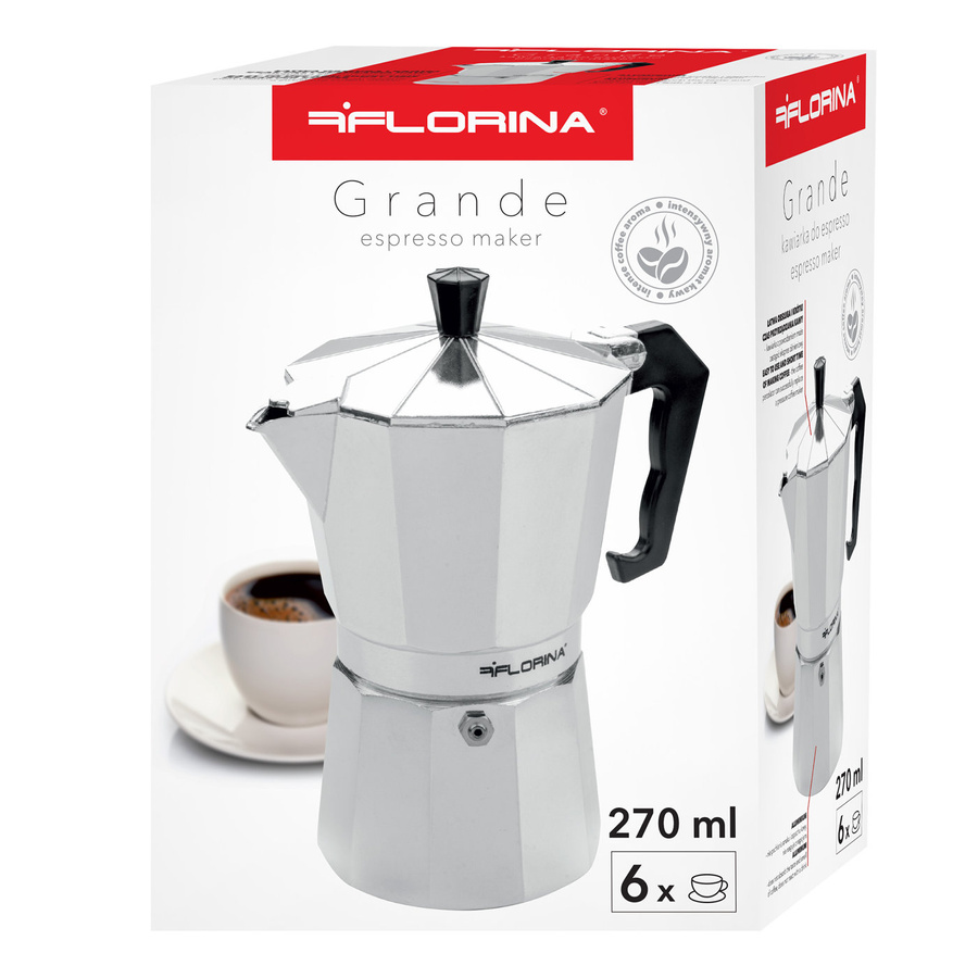 Kawiarka aluminiowa do espresso Florina Grande na 6 filiżanek