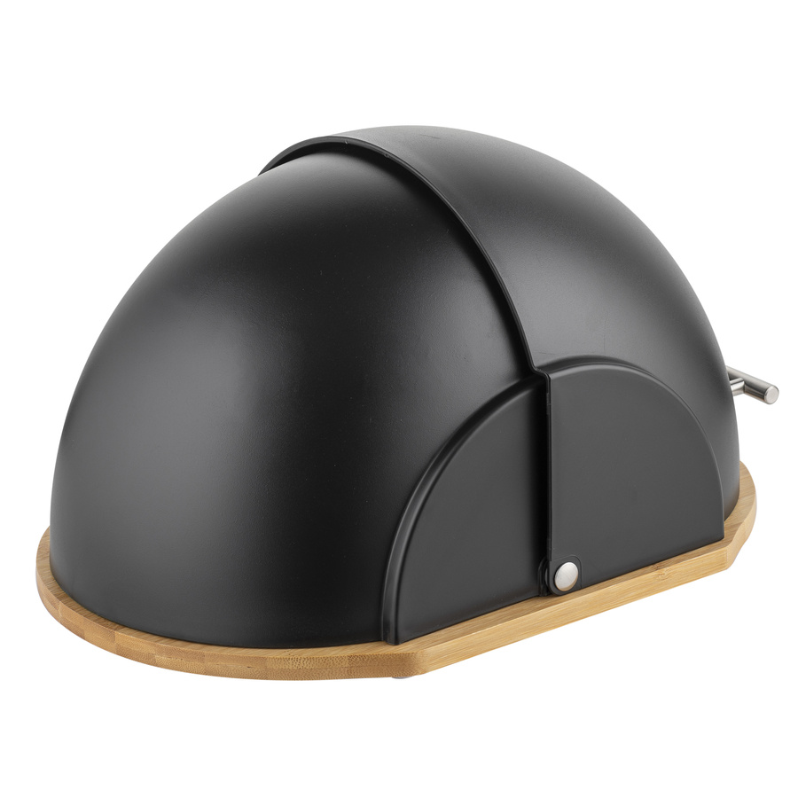 Zestaw kuchenny chlebak i 3 pojemniki na artykuły sypkie Florina Helmet czarny