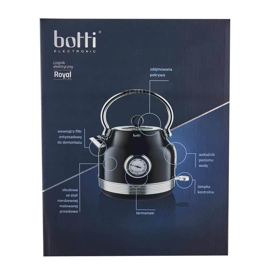 Czajnik elektryczny z termometrem Botti Electronic Royal 1,7 l czarny