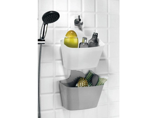 Przybornik Praktyczna wiszący modułowy półka koszyk łazienkowy 28,5 12 x 31,5 cm szary