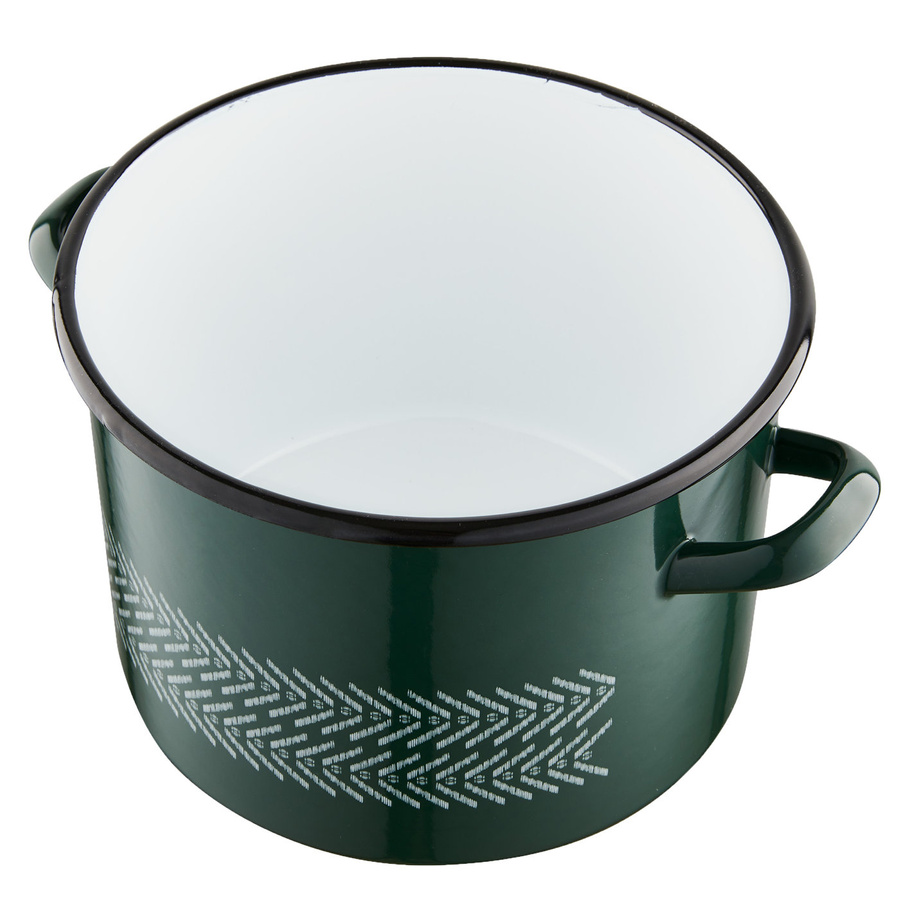 Garnek emaliowany na indukcję Emalia Polska Pleszew Boho 22 cm 6 l zielony