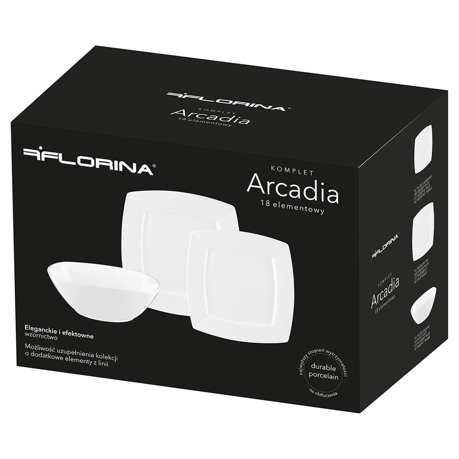 Komplet porcelanowych talerzy obiadowych dla 6 osób Florina Arcadia
