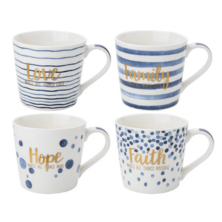 Kubek porcelanowy Florina Sara Blue 400 ml mix dekoracji