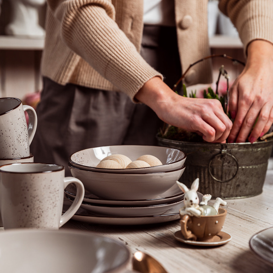 Talerz płytki ceramiczny Florina Azzuro 27 cm brązowy