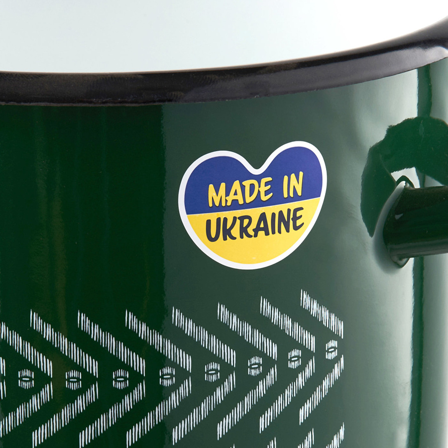 Garnek emaliowany na indukcję Emalia Polska Pleszew Boho 18 cm 3,2 l zielony