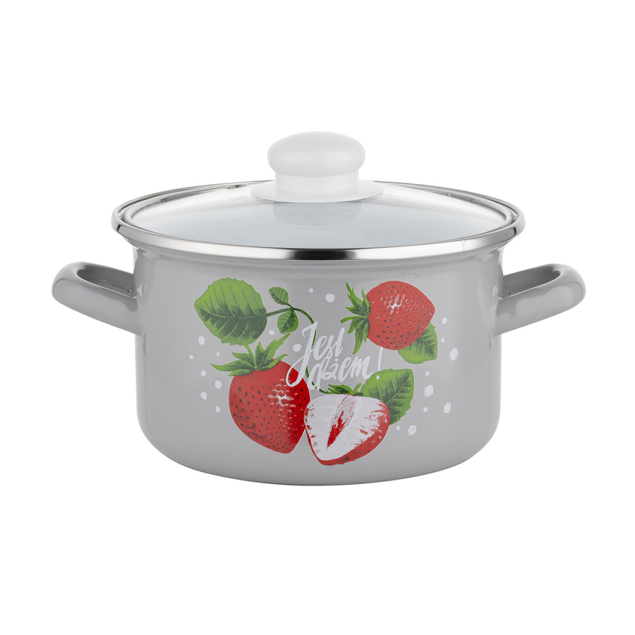 Zestaw garnków emaliowanych Emalia Polska Pleszew Dżem 16 cm; 18 cm; 20 cm; 22 cm | 2,1 l; 3 l; 4,1 l; 5,3 l