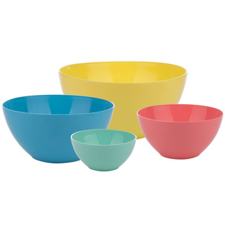Komplet 4 kolorowych plastikowych misek Praktyczna 500ml; 1,3 l; 3 l; 5,2 l 