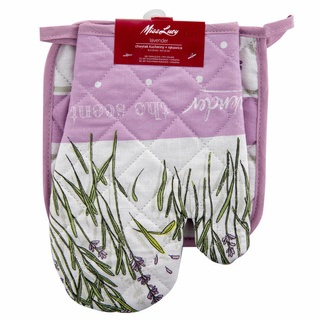 Rękawica kuchenna 18x25 cm i łapka kuchenna 20x20 cm Miss Lucy Lavender