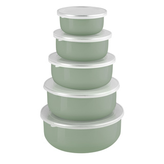 Zestaw pojemników emaliowanych Emalia Polska Pleszew 5 sztuk