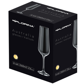 Kieliszki do szampana Florina Australia 260 ml 6 sztuk
