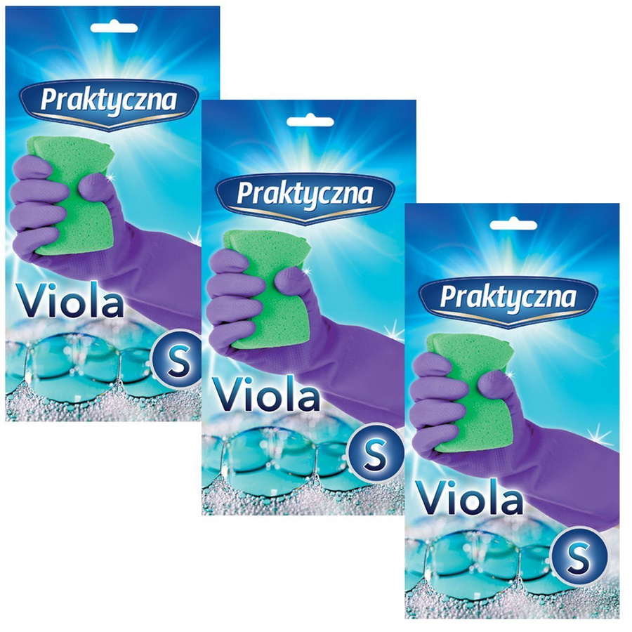 3x Rękawice lateksowe Viola - Praktyczna - S