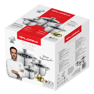 Komplet garnków nierdzewnych Florina Oliver by Mateusz Gessler 6 elementów