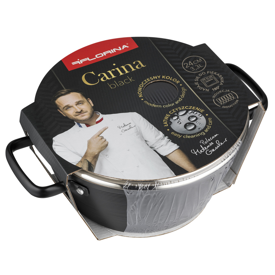 Garnek aluminiowy Carina Black by Mateusz Gessler 24 cm