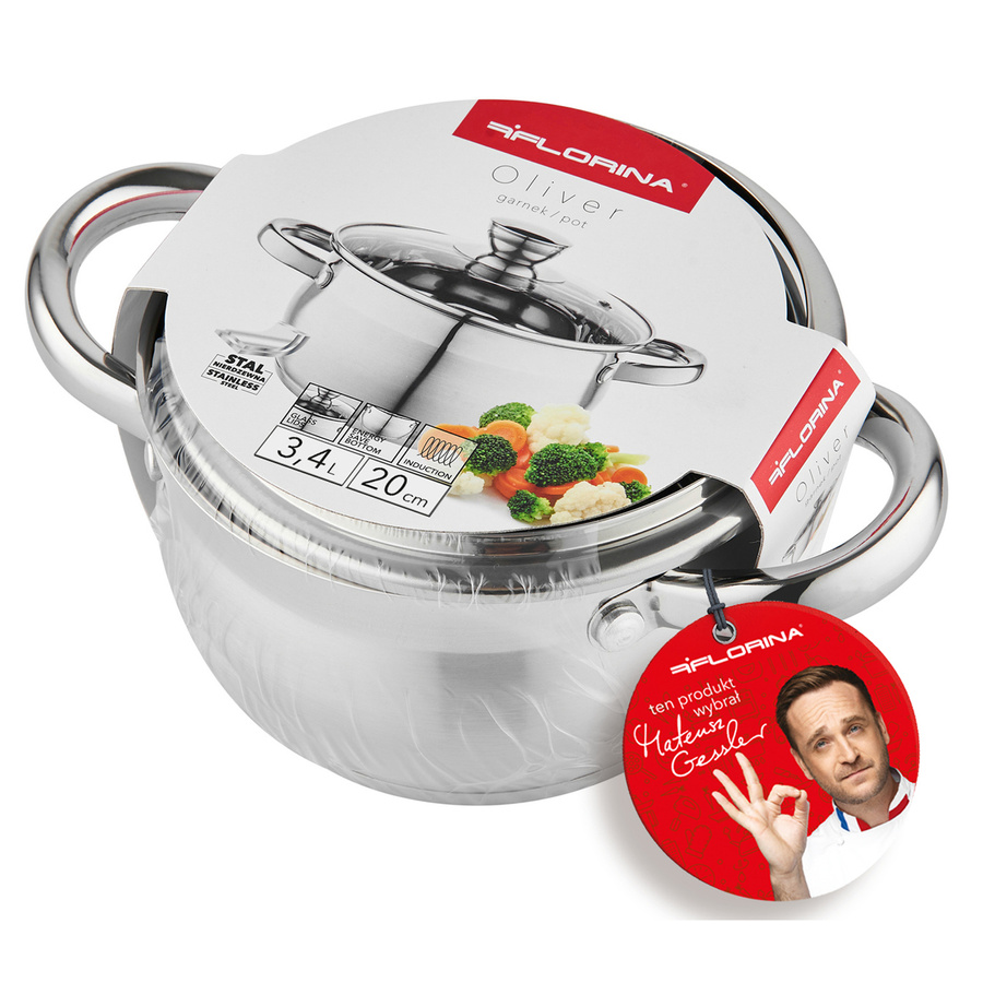 Garnek nierdzewny Florina Oliver by Mateusz Gessler 20 cm 3,4 l