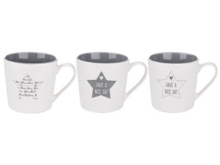 Kubek ceramiczny do kawy i herbaty Florina Grey Stars 380 ml 