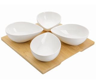 Miseczki do dipów Adria łezka kpl 4 szt. na podstawce 15cm Florina