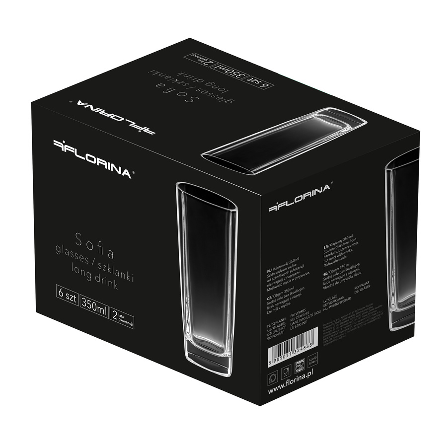 Komplet szklanek long drink Florina Sofia 6 sztuk 350 ml
