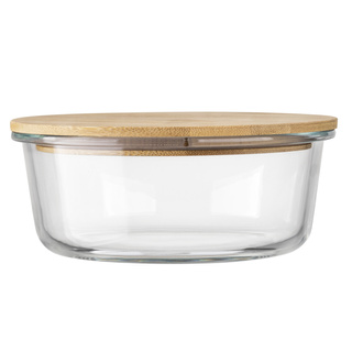 Zestaw szklanych pojemników z bambusową pokrywką Florina Clavato 390 ml; 640 ml; 970 ml; 1300 ml