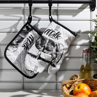 Rękawica kuchenna i łapka kuchenna Miss Lucy Milk 18x25 cm; 20x20 cm