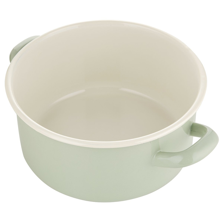 Garnek emaliowany Emalia Polska Pleszew 16 cm zielony